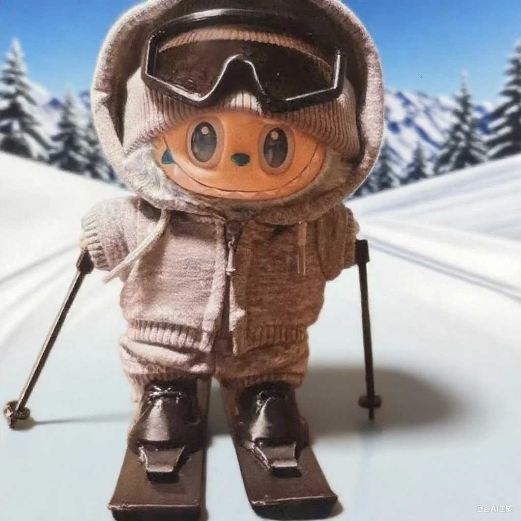 17cm Labubu Doll Winter Ski Snowboard Equipment Set Ropa Labubu V1 V3 Accessories for DisplayT251020