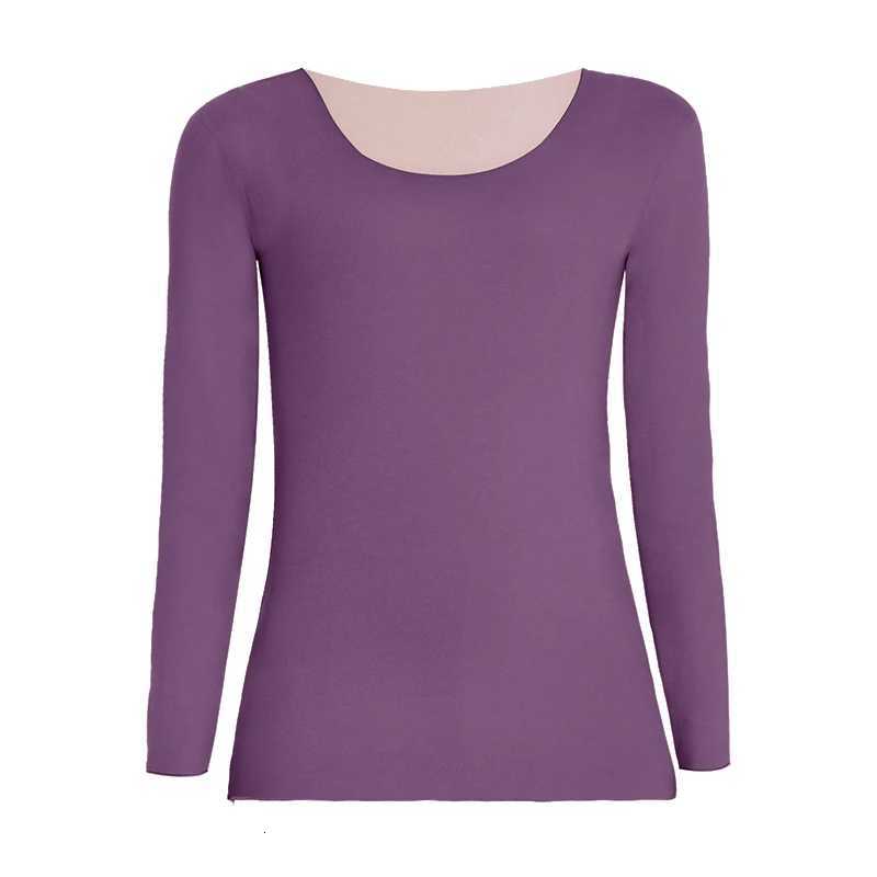 Seamless thermal underwear for women fleece lined and thickened base layer top for spring autumn and winter Single pieceT251020