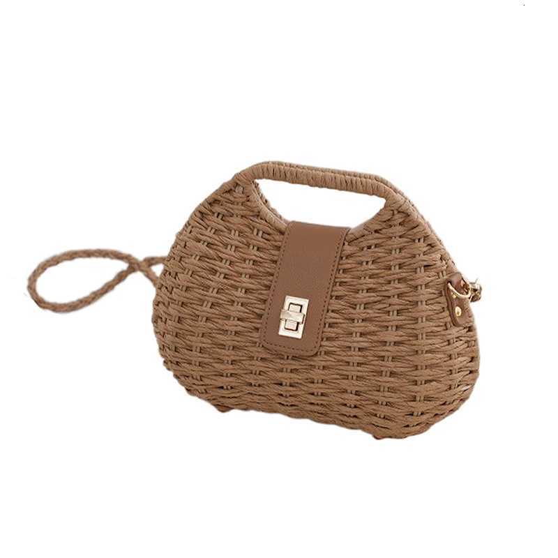 New Fashionable Womens Handheld Straw Bag Luxury Versatile Shoulder Crossbody BagT251020