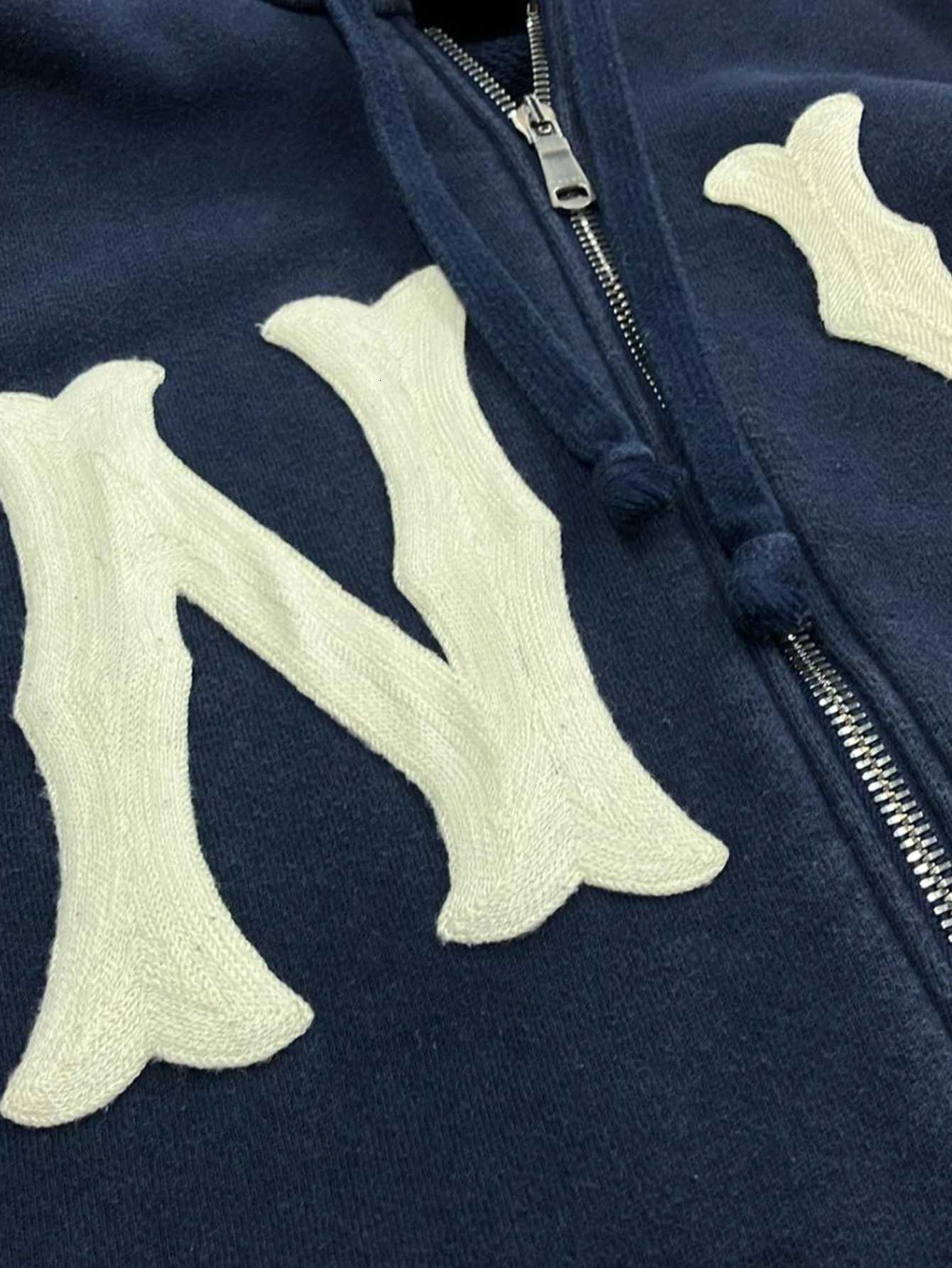 Men Letter Embroidery Hoodies Gothic Graphic Sweatshirt Overszie Y2K Hip Hop Streetwear with Zip Up W251020