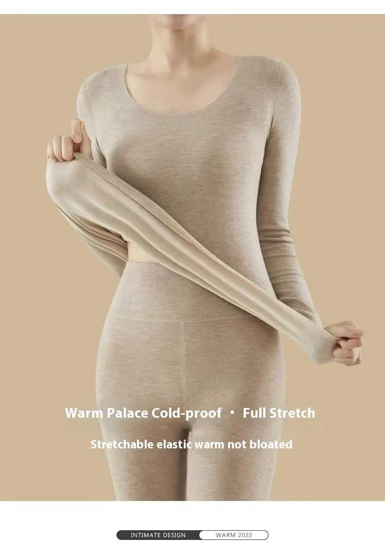 German velvet thermal underwear for women with thickened velvet and seamless heating autumn clothes and pants wool and silkT251020