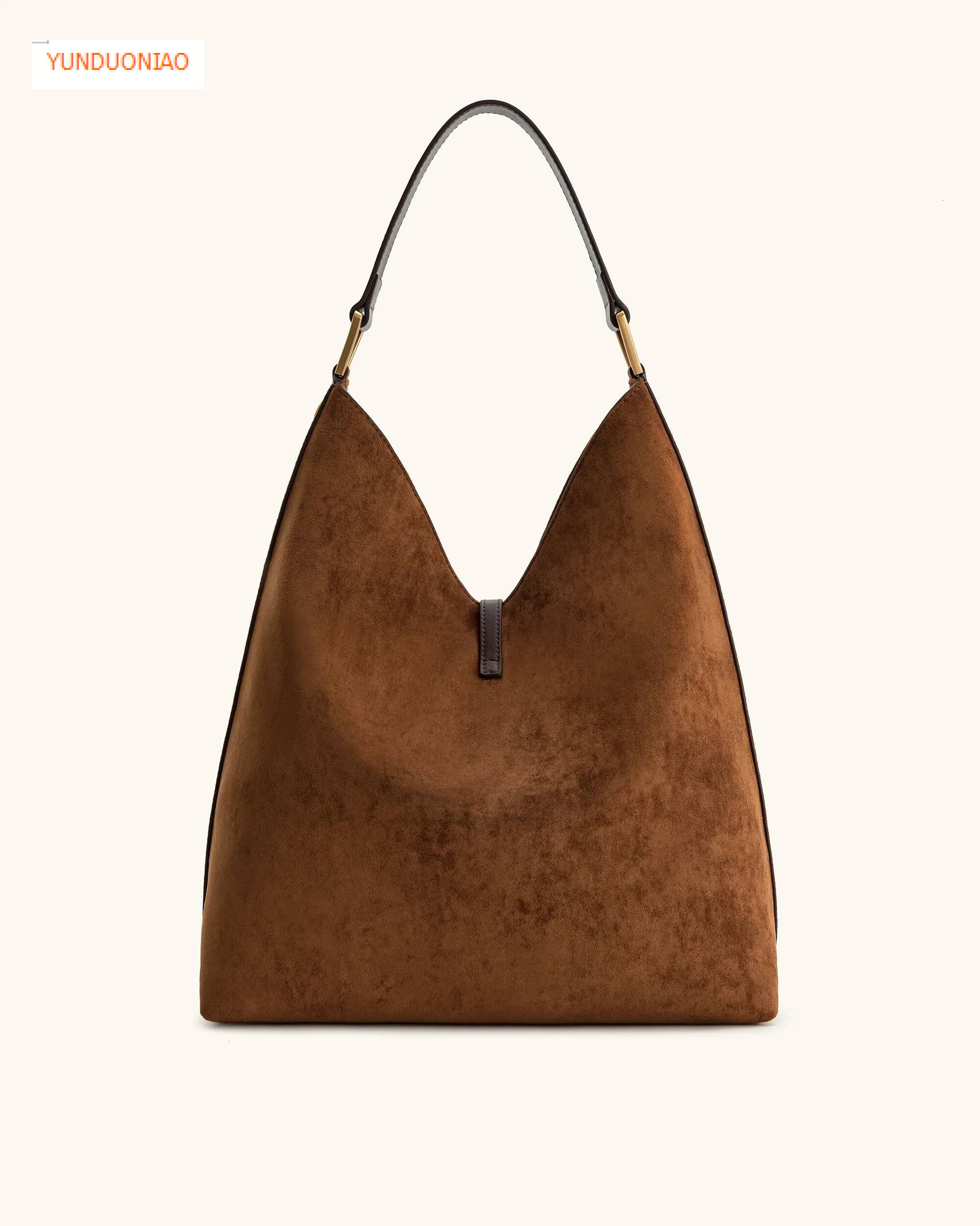 French niche style suede retro handbag autumn and winter new large capacity elegant luxury bag minimalist women's shoulder bag designer bag
