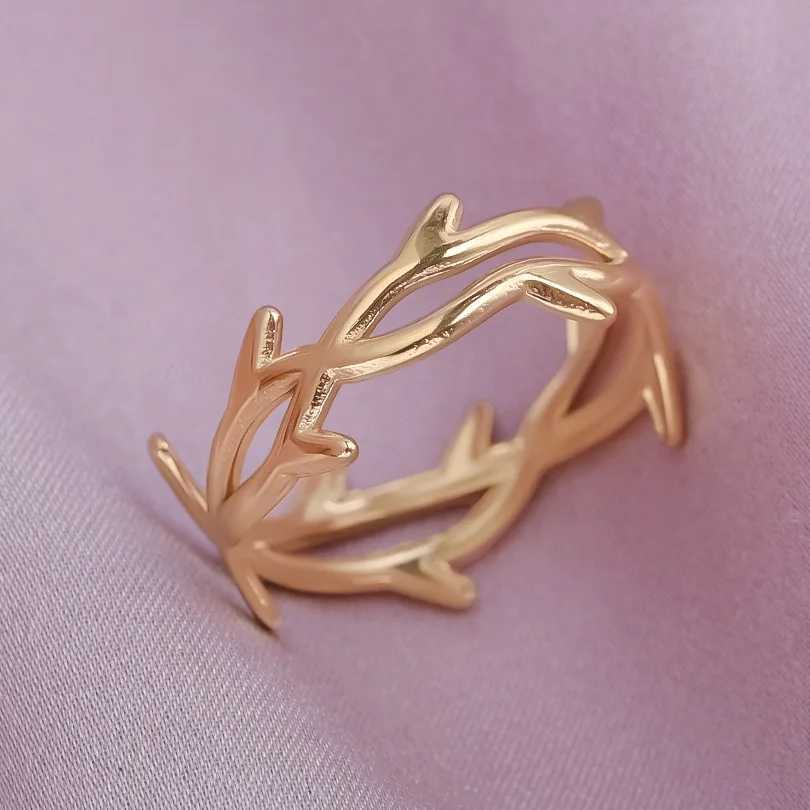 Thistles Thorns Open Adjustable Stainless Steel Rings For Women Men Accessories Fashion Jewelry Finger Ring Punk Vintage Gift J251020