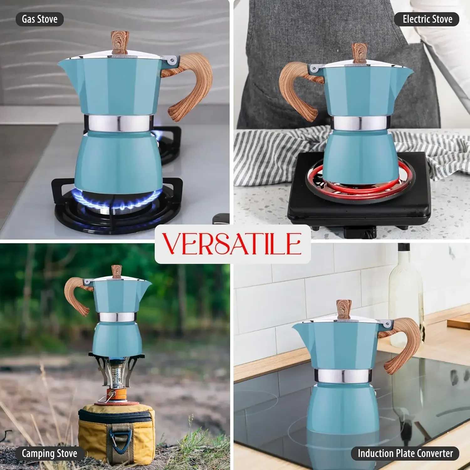 150300ML Premium Aluminum Moka Pot Coffee Maker Handcrafted for Rich Flavor Italian Style for He Outdoor Camping Easy To Use Y251020