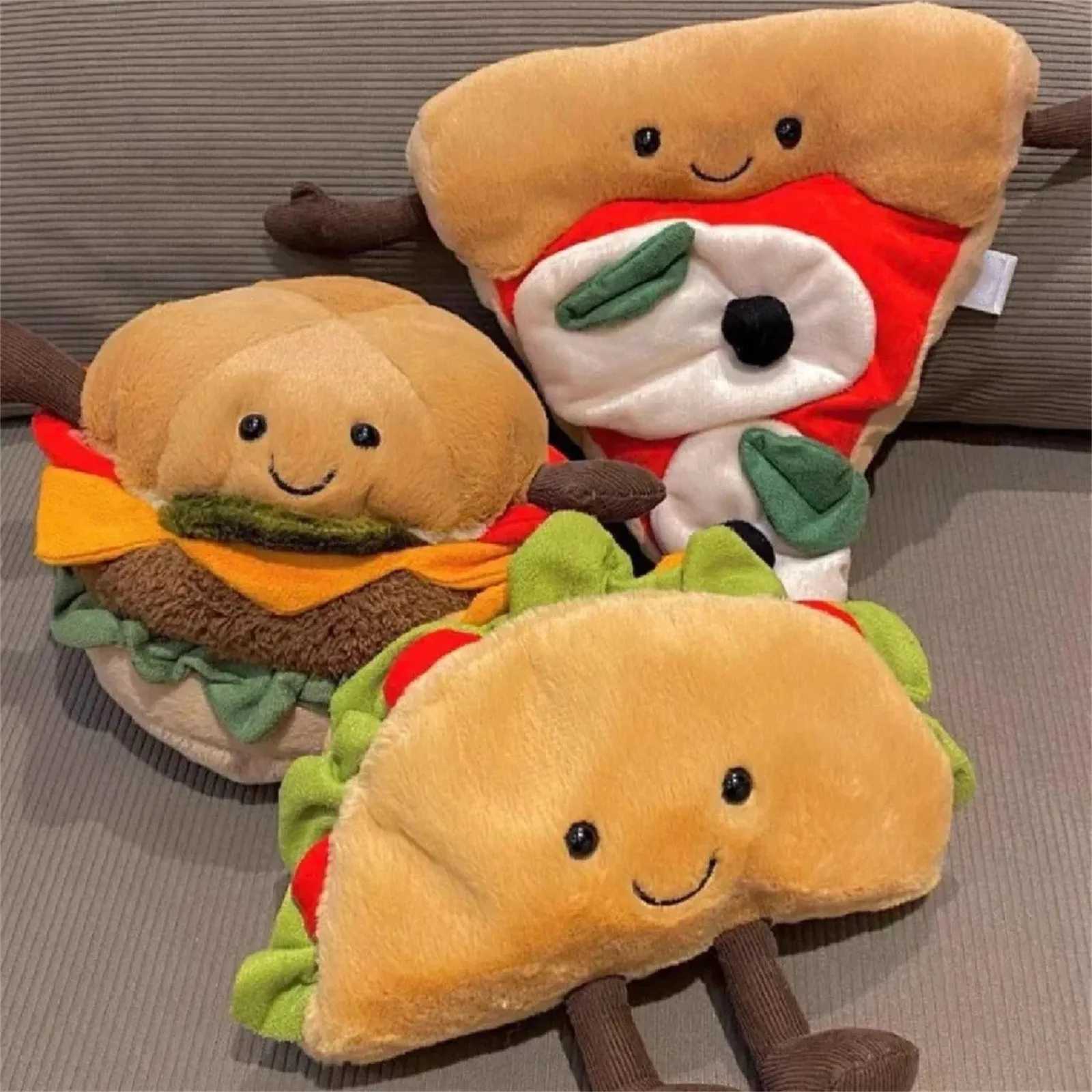 Plush Stuffed Toy Cute Simulation Food Mexican Roll Hamburger Soft Doll Home Decor Kids Birthday Holiday Party Preferred Gift J251020