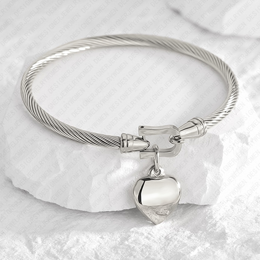 Designer Bracelet Bracelet for Women Stainless Steel Bracelets Peach Heart Bangle Gold Bangles Luxury Jewlery Designer for Women Elegant Sparkling Tim