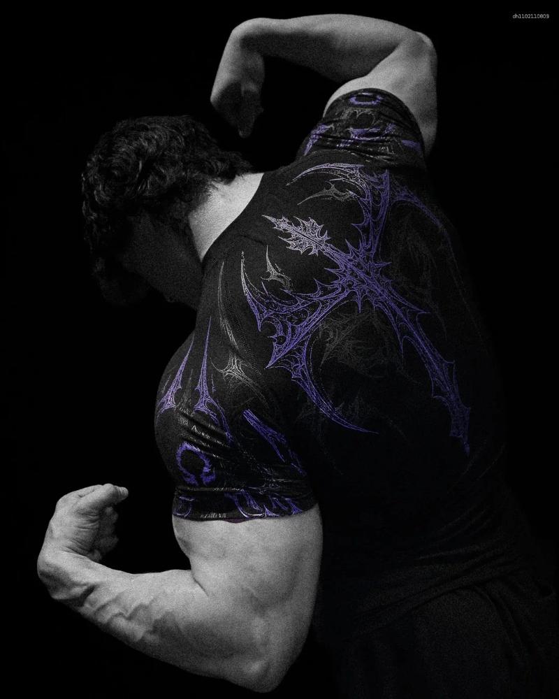 Men's T Shirts Workout Compression Shirt Quick Dry Muscle Cooling Top For Gym Training Fitness Breathable Athletic Summer Exercise