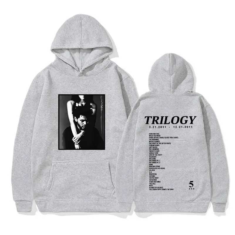 Large hooded sweatshirt with mens The Trilogy MUsic album print hiphop trend sweater sweatshirt unisex casual wear W251020
