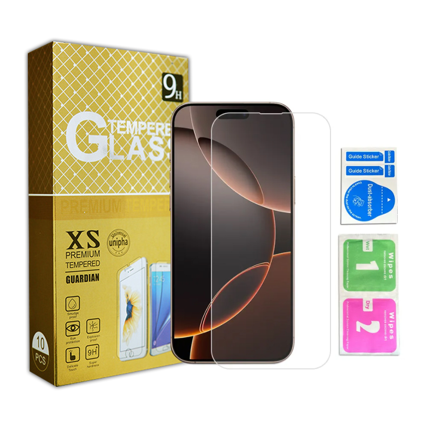 2.5D Clear Screen Protector 0.33mm Thickness Tempered Glass Full Glue for iPhone 17 PRO MAX Samsung A16 A56