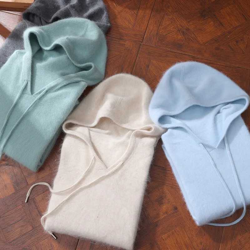 Spring Autumn Men Hooded Pullover Basic Style Cashmere Sweater 00 Mink Cashmere Knitted Solid Color Warm Casual Knitwear Tops W251020
