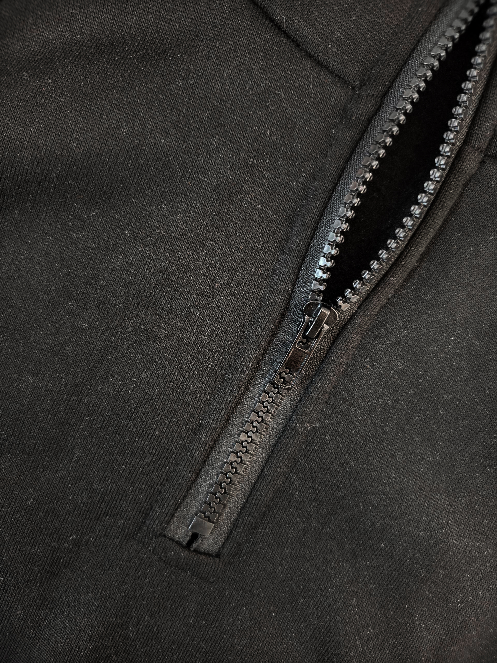 Women's Autumn & Winter Fashion Black Zipper Stand Collar Sweatshirt, Casual Commute & Office Japanese Style Pullover-CF56377