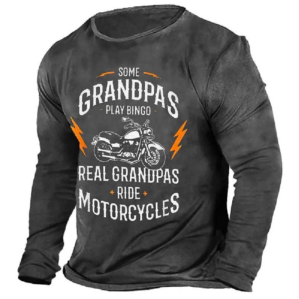 Vintage TShirts For Mens Print Cotton Long Sleeve T Shirt Overzied Fashion Clothes Streetwear Casual Top Tee Shirt Men ClothingXJ251020