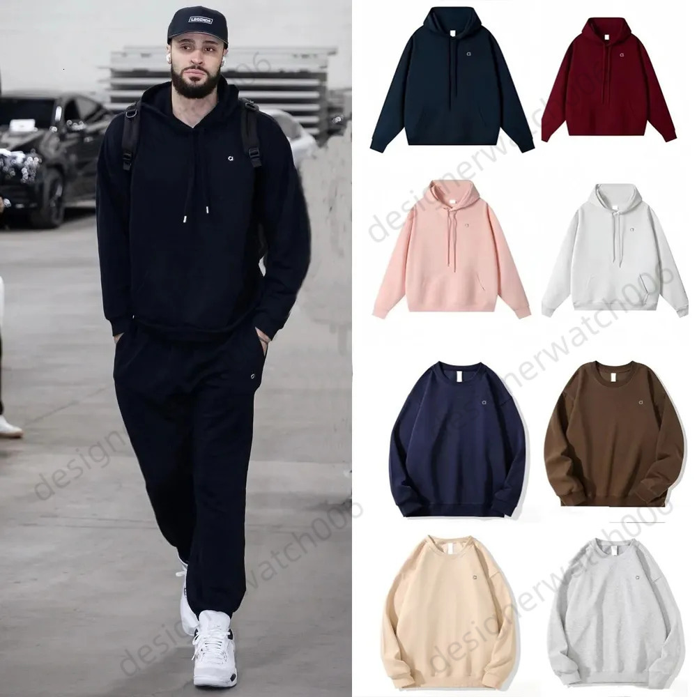 alolys Yoga designer Hoodie Yoga Breathable Men Solid Fall Full Zipper Hoodie Coat Basic Underwear Comfort Sports Lounge Socks Pants sets men Hoodie 05c