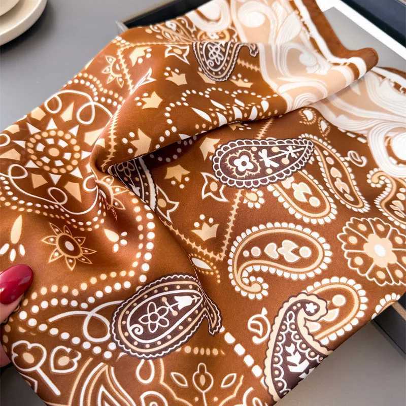 Luxury Silk Square Scarf Women Satin Neck Hair Tie Band Soft Work Neckerchife New Hijab Head Female Foulard Kerchief Shawl Wraps11 D2510201