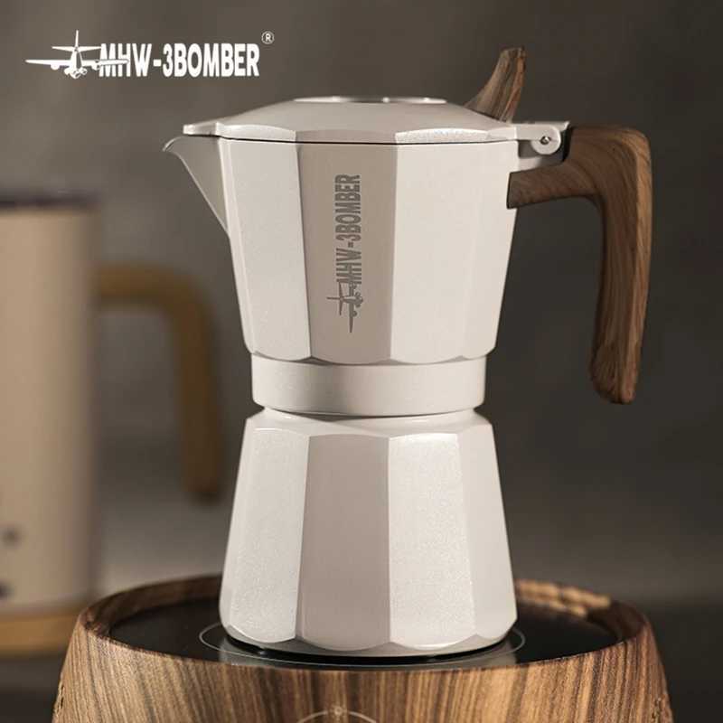 MHW3BBER Coffee Maker Moka Pot Double Valve resso Italian Cuban Coffee hine Caf Brewing Tools He Barista Accessories Y251020