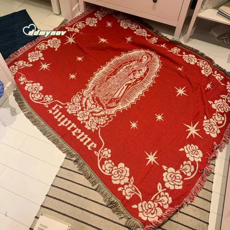 Tapestry Street Art Blanket - Virgin Mary Design, Lightweight Throw for Camping, Sofa Decor, and Xmas Blankets ddmynov ddmynov