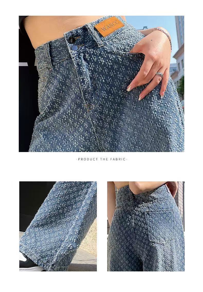 Women's Wide-Leg Jeans - 2025 New Style Spring and Autumn, High-Waisted, Loose-Fit, Slimming Straight-Leg Pants Suitable for Pear-Shaped Figures 