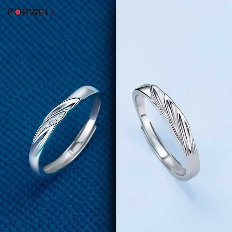 FORWELL Adjustable Retro Silver Couple Rings Exquisite Fashion Jewelry Holiday Gift Mascot J251020