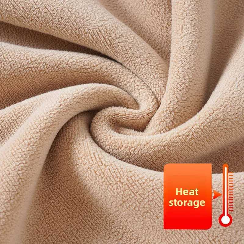 Camel Wool Thermal Underwear Set Women Mid Neck Fleece Lined Thickened Winter Thermal Clothes Pants Outwear Coldproof Plus SizeT251020