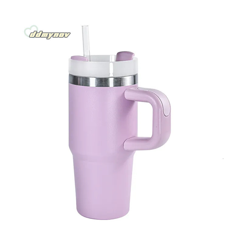 Mini Tumbler Handle - 14oz Stainless Steel Insulated Travel Mug with Straw, Compact Car Cup for Iced Coffee ddmynov ddmynov