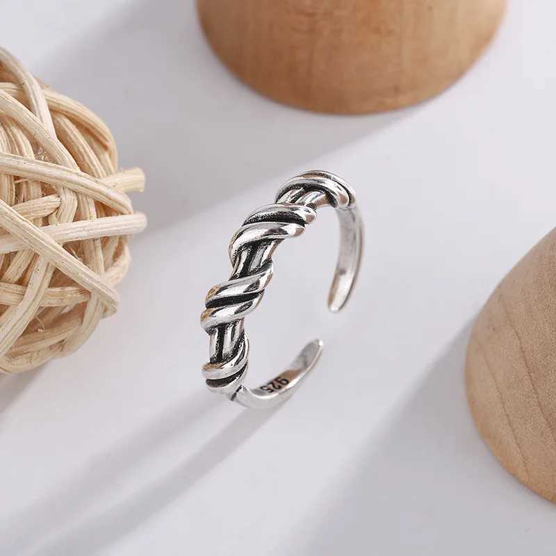 925 Sterling Silver Winding Adjustable Rings For Women Wedding Luxury Jewelry J251020
