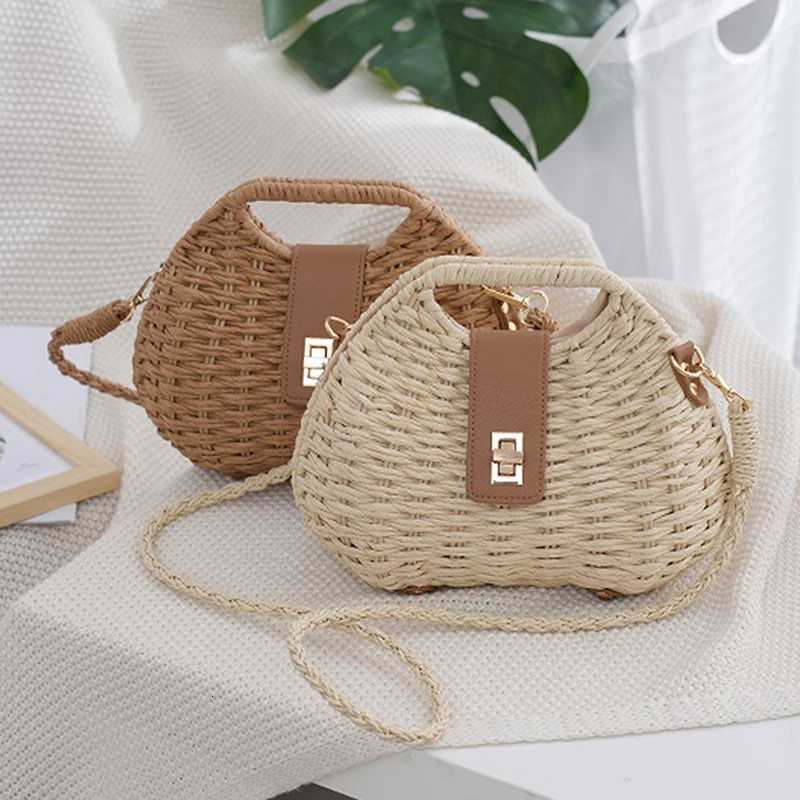 New Fashionable Womens Handheld Straw Bag Luxury Versatile Shoulder Crossbody BagT251020