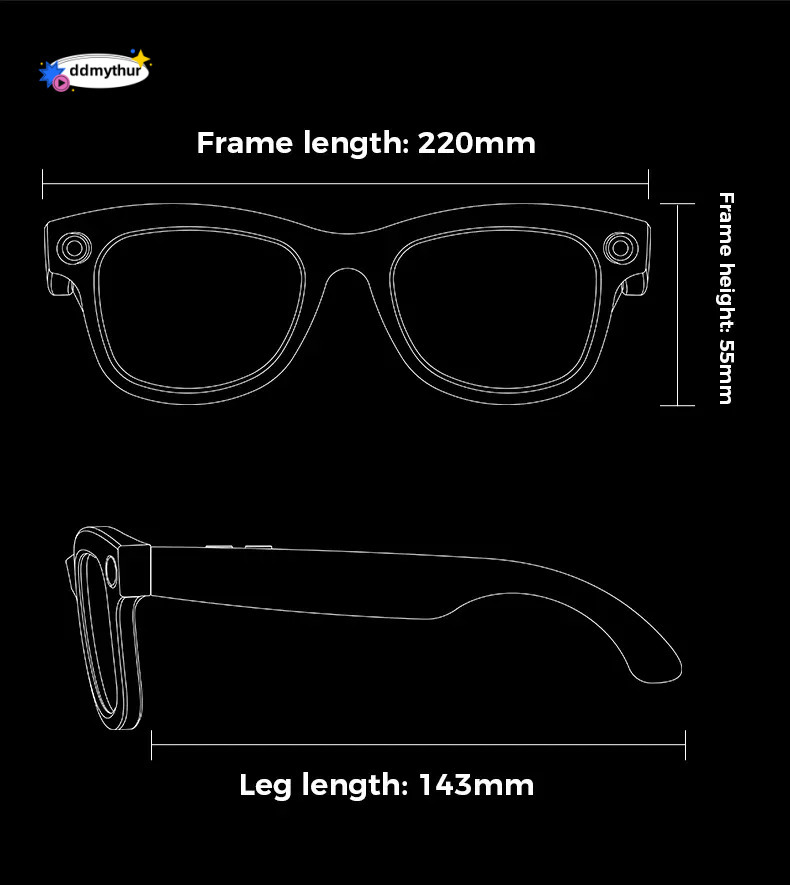 Smart Glasses with Camera: HD 1080P Video Capture Sunglasses | Polarized Lens, Security & Sports DVR Camcorder ddmythur Z260306