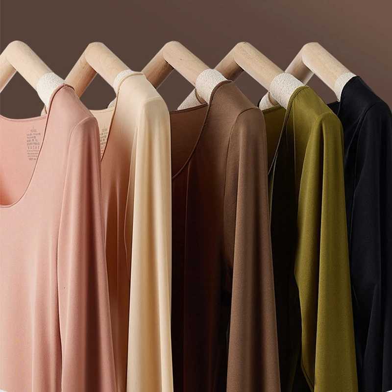 FINETOO 1 Set Wool Silk Thermal Underwear Womens Long Johns Set Trackless Velvet Heating Primer Plus Velvet Thickening WinterT251020