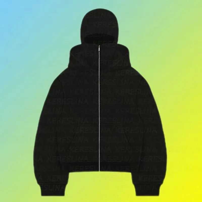 Y2K Mens and womens Balaclava Gothic Harajuku winter new item double hooded sweatshirt mens hooded mask zipper sportswear W251020