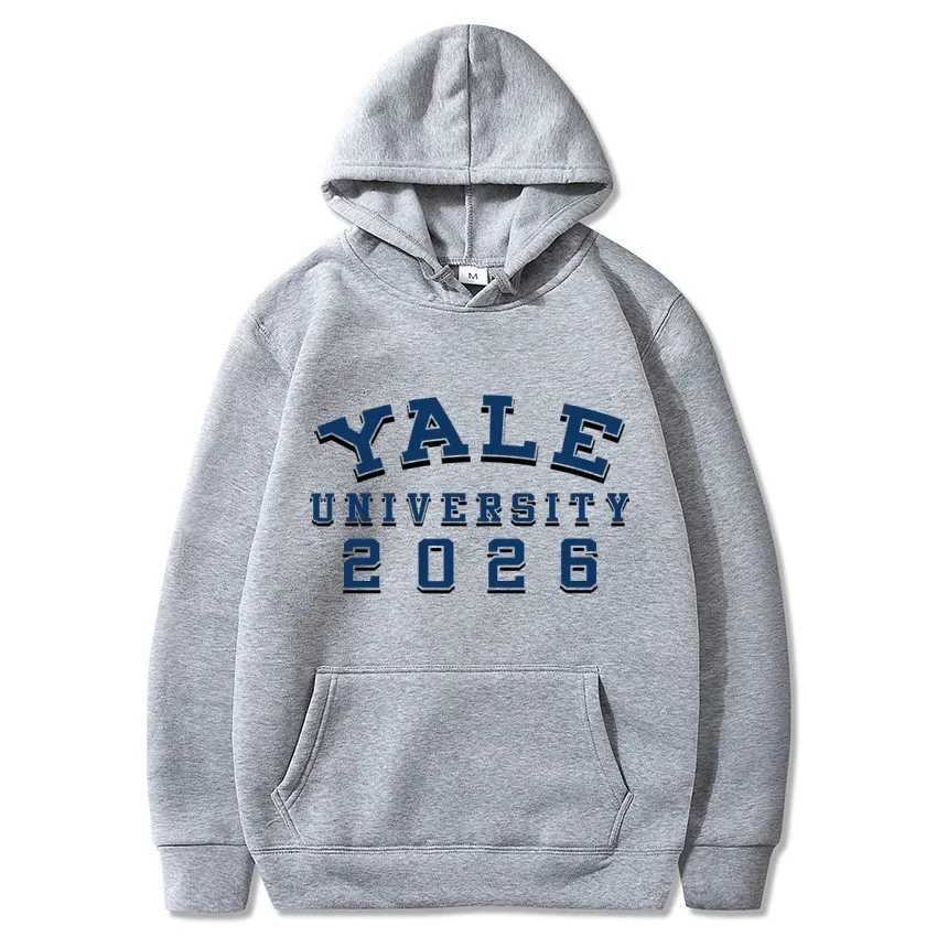 Yale University School Uniform for Autumn and Winter Classic Solid Color Hoodie Daily Casual Fashion Long Sleeve Warm Hoodie W251020