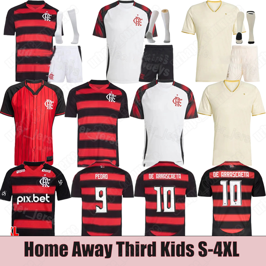 25 26 flamengo soccer jerseys shirts DE ARRASCAETA WALLACE YAN B.HENRIQUE PEDRO GERSON DE LA CRUZ 2025 2026 football Home Away Third Kids socks Mens Womnes Kit uniform