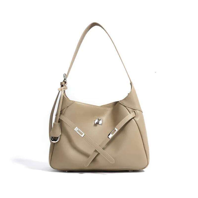 Fashionable Buckle Cowhide Tote Commuting, Versatile And High-End, Large Capacity Single Shoulder Underarm Bag For Women Suotong251020 Suotong1020
