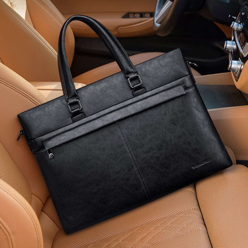 Luxury bag New Men s Handbag PU Computer inch Business Large Capacity Briefcase Crossbody Bag