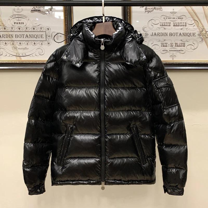 Men's Down Winter Shiny Brand Fashion Clothing Hooded Man Jackets Buffer Bubble Thick Parka Short Male Quilted Padded Coat