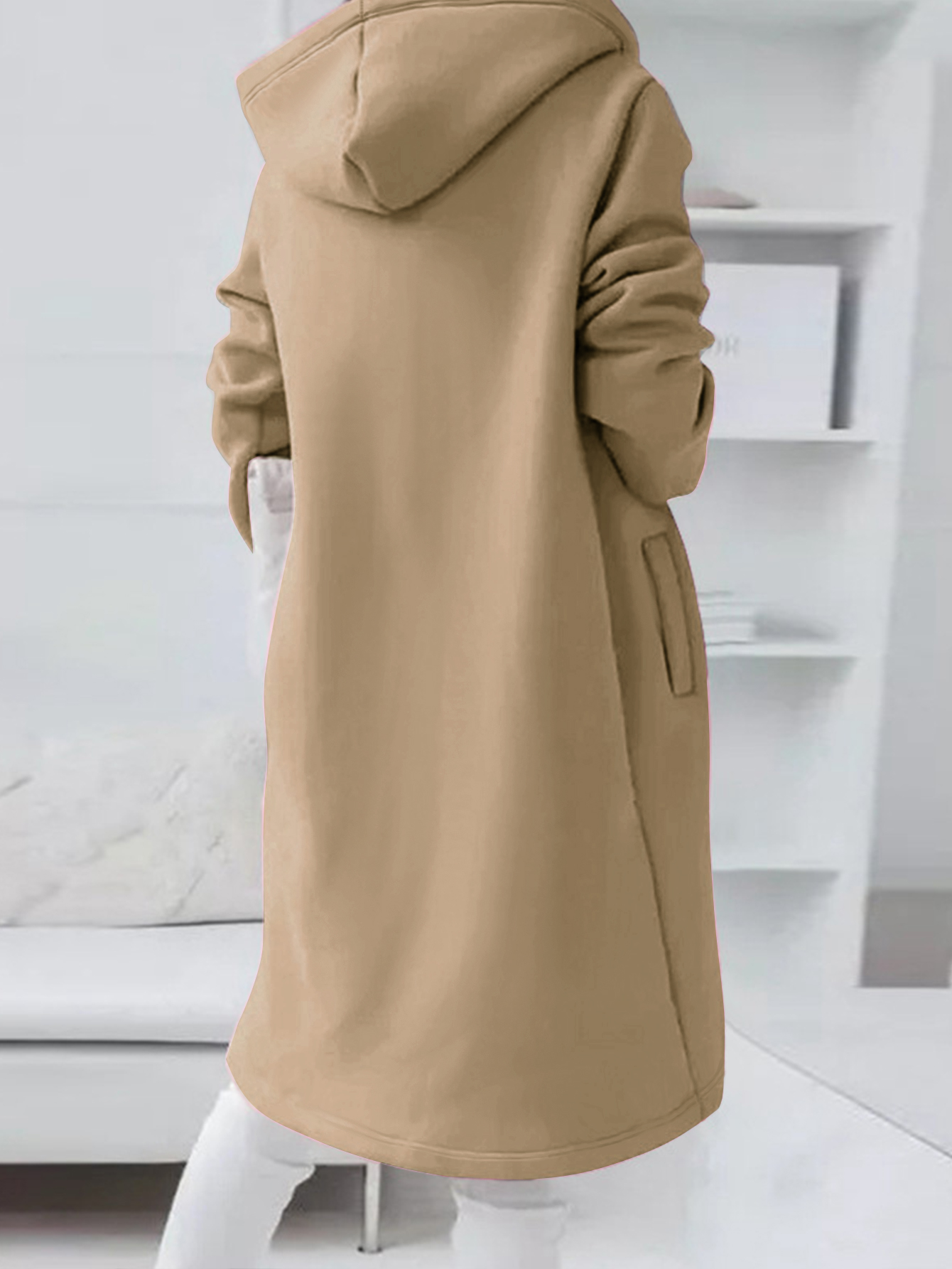 Women's Autumn & Winter Mid - Length Hooded Jacket, Fashion Slim - Fitting Office & Casual Japanese Sweatshirt Coat-CF23582