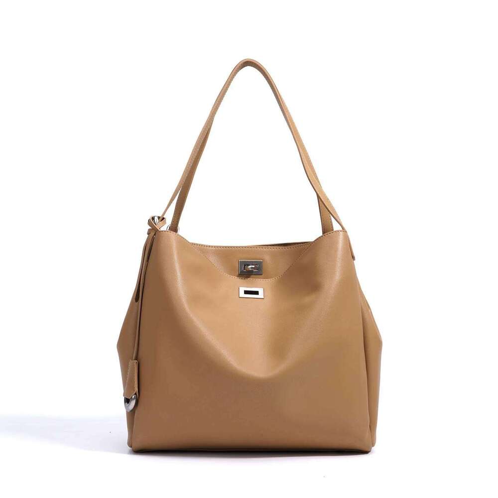 Genuine Leather Women's Tote New Niche Design Cowhide Large Capacity Commuting Underarm Fashion Simple Shoulder Bag Suotong251020 Suotong1020