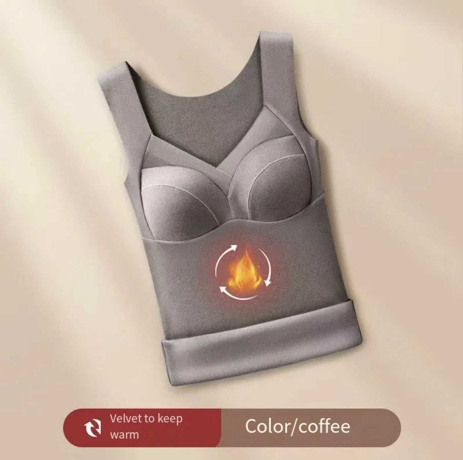 Women Autumn Winter Thermal Underwear Warm Top German Velvet Vest Inner Wear Fixed Integrated Chest Pad Lady Undershirt IntimateT251020