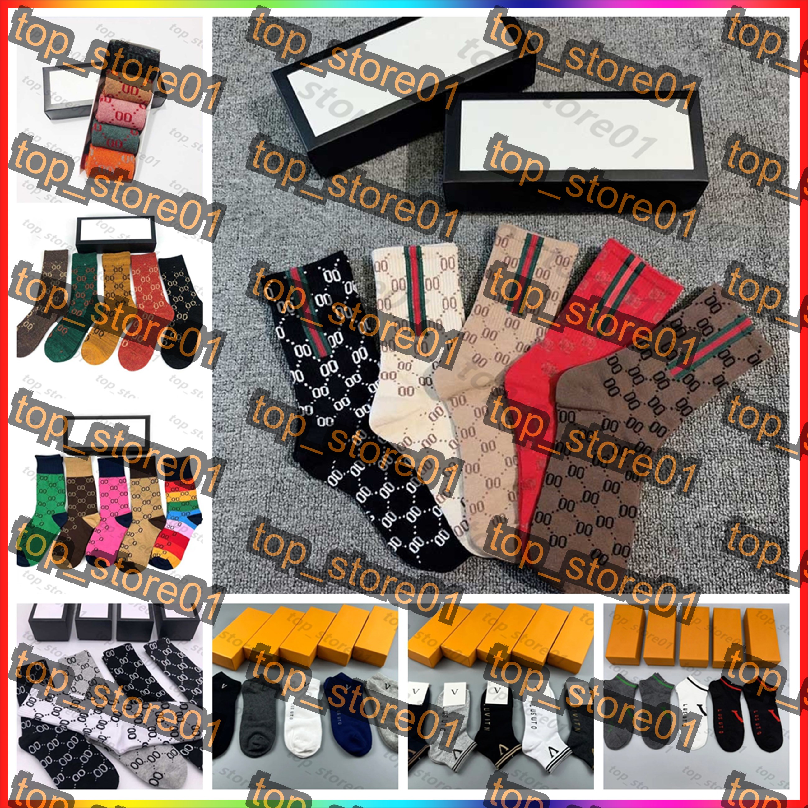 Mens Designer Sports Socks Men Womens Socking Five Pair Luxe Winter Fashion Mesh Letter Printed Sock Embroidery Cotton Man Woman Warm Sock