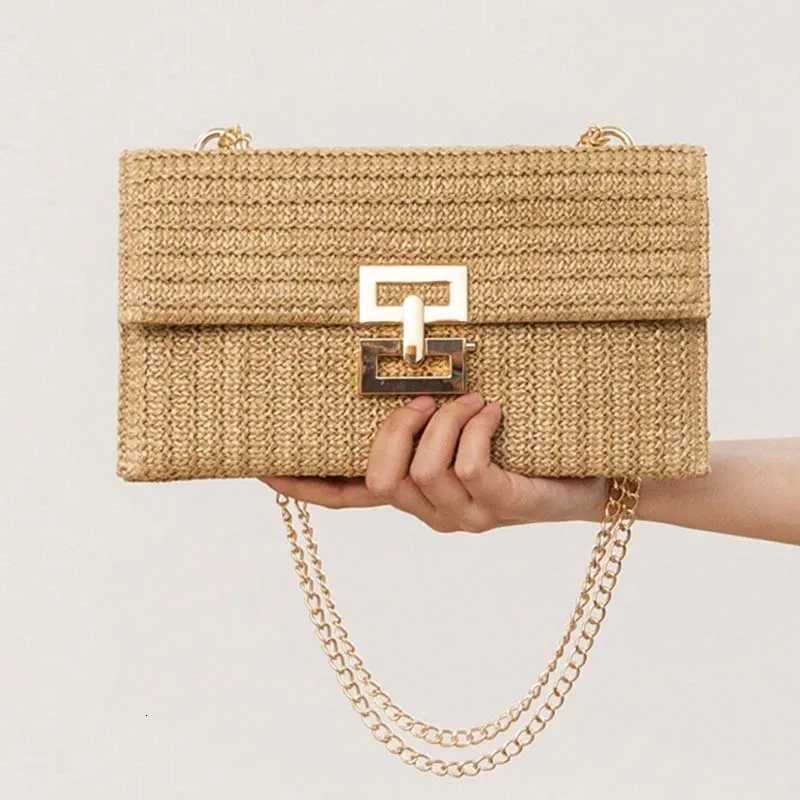 Summer Trend Women Boho Woven Beach Bag Envelope Wallet Flap Handbags Summer Straw Clutch Purses Wicker Shoulder Messenger BagsT251020