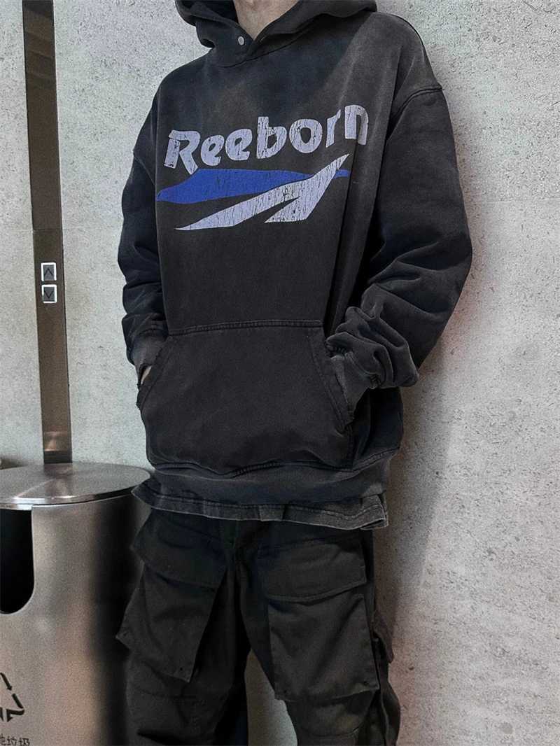 New False Highquality Cracked Letter Printed Hoodie High Street Casual Loose Cotton Oversized Street Rock Hiphop Pop Vintage W251020