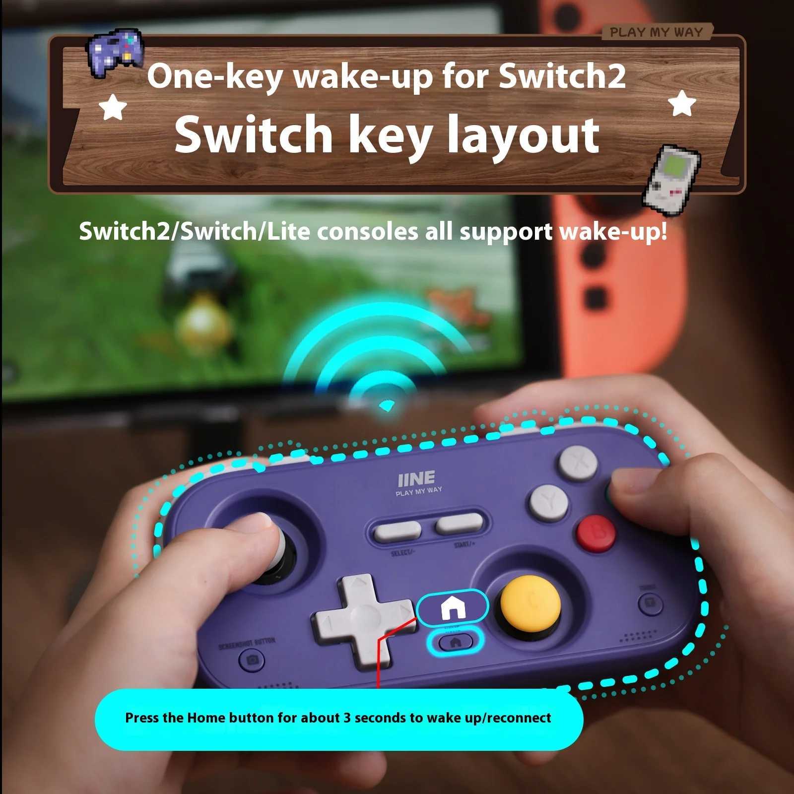 IINE Game Controller Retro Pocket Gamepad With 1000Hz Hall Joystick Portable Mini Streaming Simulator For Switch2SwitchLite J251120