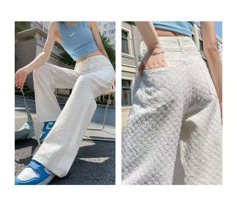 Women's Wide-Leg Jeans - 2025 New Style Spring and Autumn, High-Waisted, Loose-Fit, Slimming Straight-Leg Pants Suitable for Pear-Shaped Figures 