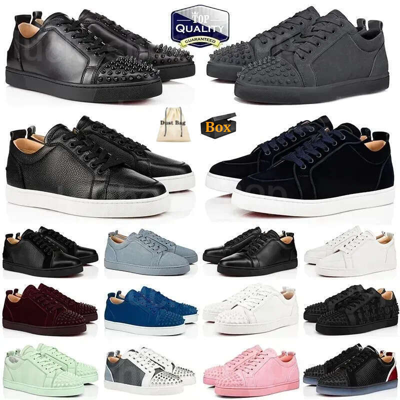 With Box Designer Shoes Top Quality Casual Shoes Luxury Dress Shoes Grey triple Black White Rivets Leather Suede Men Women Fashion outdoor classic Sneakers 36-47