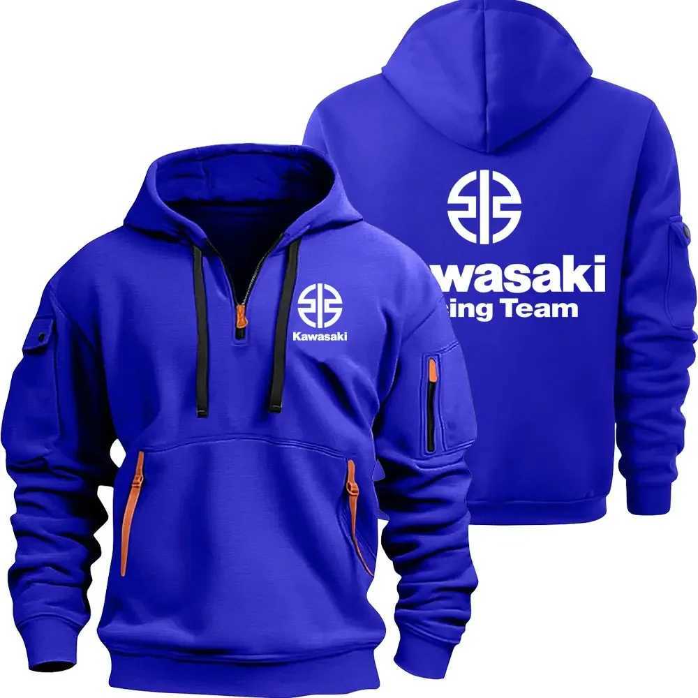 Kawasaki Motorcycle Racing Team Men Half Zipper Hoodie Spring Autumn Male Sweatshirt 2025 New Sport Pullover Clothes W251020