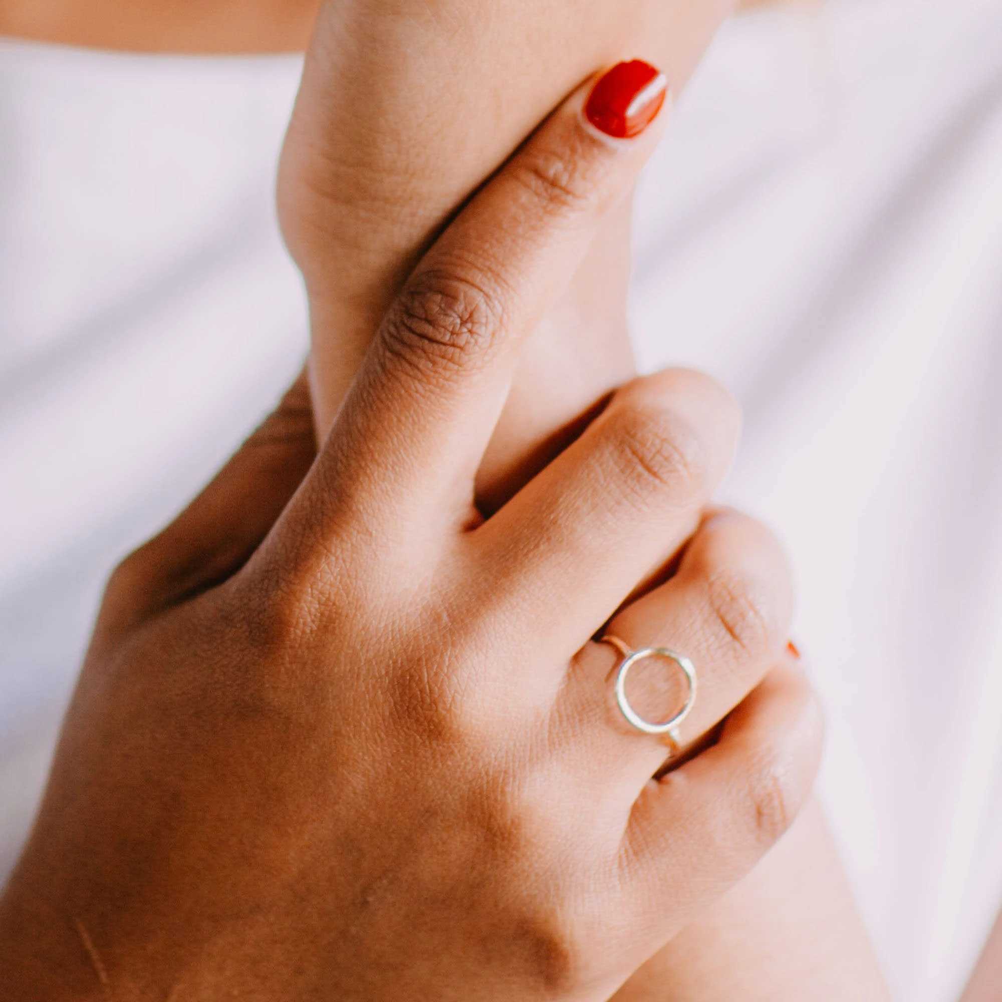 eManco TrenDY Round Ring StainlESS Steel For Women Stackable Round Midi Rings Fine Gift J251020