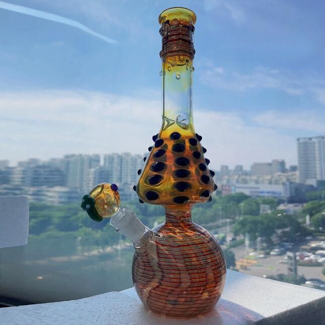 Thick Glass Mushroom Bongs Water Pipes Bubbler Water Bongs Hookahs Smoking Pipe Recycler Oil 15.7''