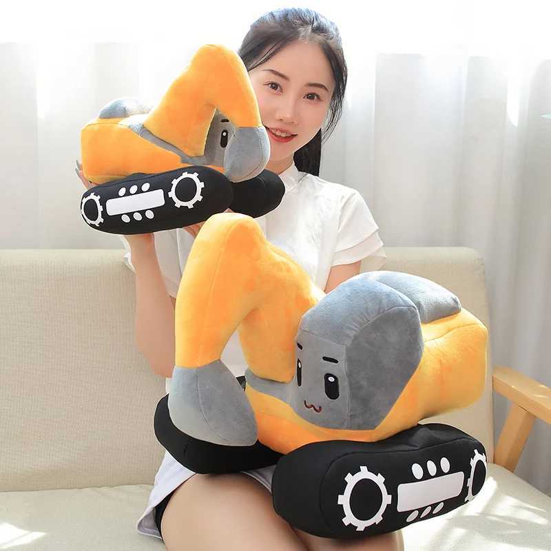 New 2638cm Creative Excavator Plush Toys Stuffed Soft Machine Plush Pillow Kawaii Home Decorative Boys Kids Birthday Gifts J251020