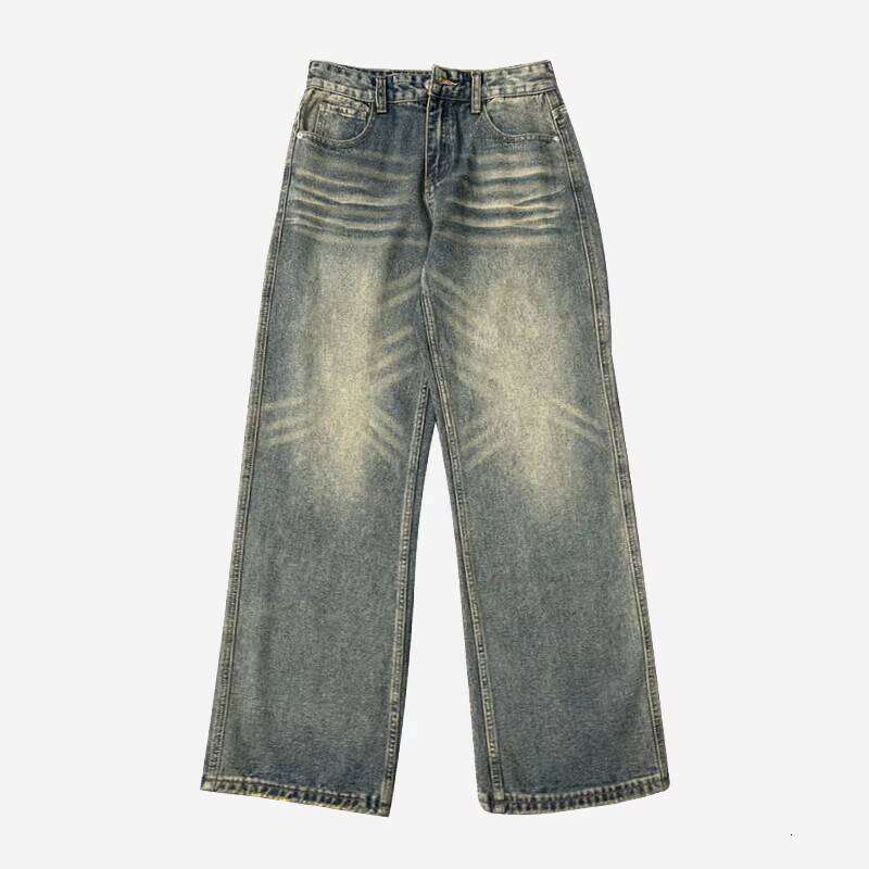 Hot Selling Y2K High Street Vintage baggy Homme Washed Straight Baggy Men Wholesale Fashion Distressed Jeans