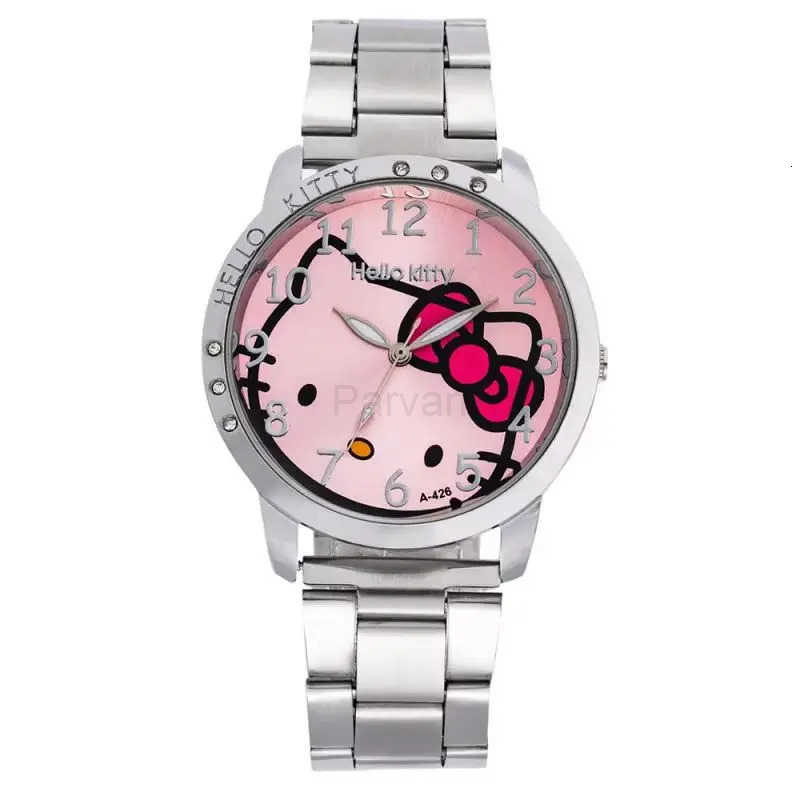 Sanrio 2025 new hotselling casual simple steel belt womens watch HelloKitty fashion cartoon quartz watch girls holiday watch gift L251020