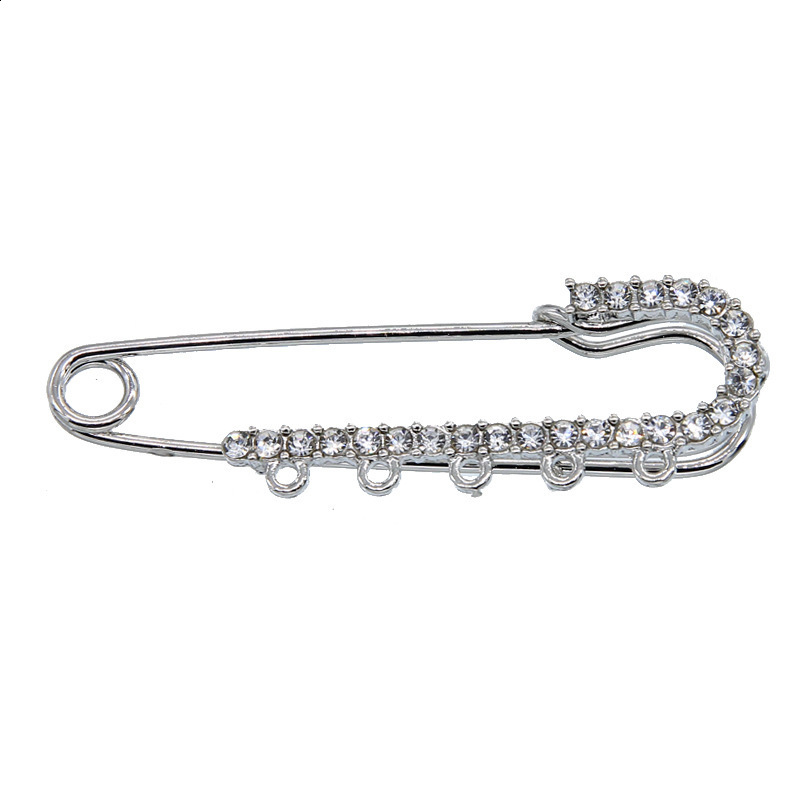 2pcs/lot Gold Plated Muslim Islamic Baby Pins Rhinestone Baby Stroller Safety Pins With Loops for born Gift Jewelry Making 250103